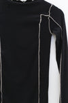 BASERANGE Long Sleeve T-Shirt TTML Collection Ribbed Cotton Portugal BAS-TTML-RB-SU24-HEI Black